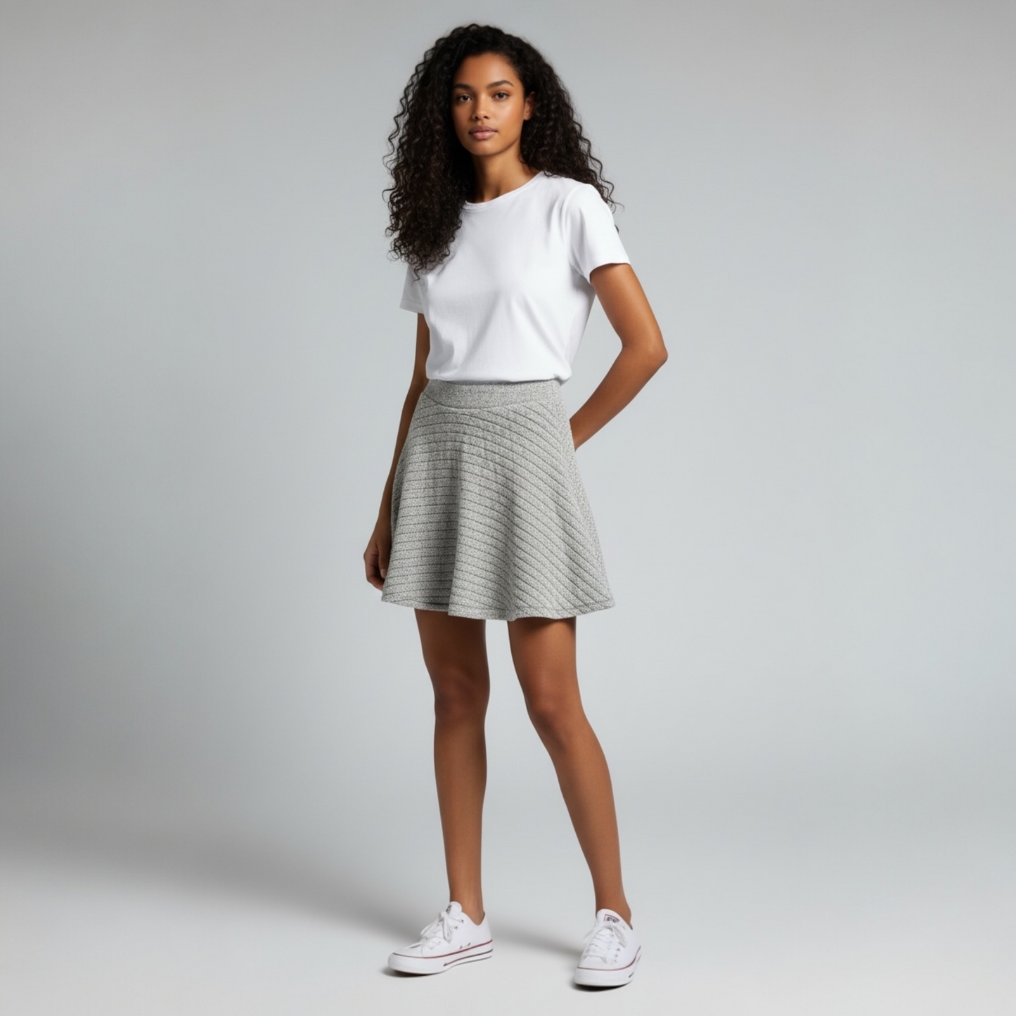 Zara Trafaluc Gray Fit & Flare Skirt, size m
