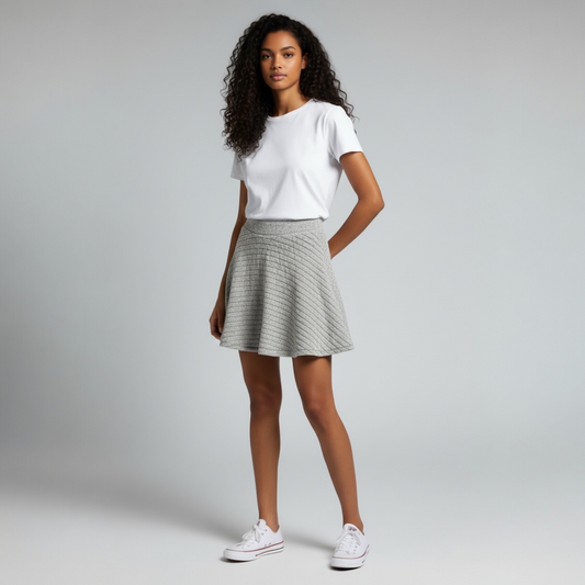 Zara Trafaluc Gray Fit & Flare Skirt, size m