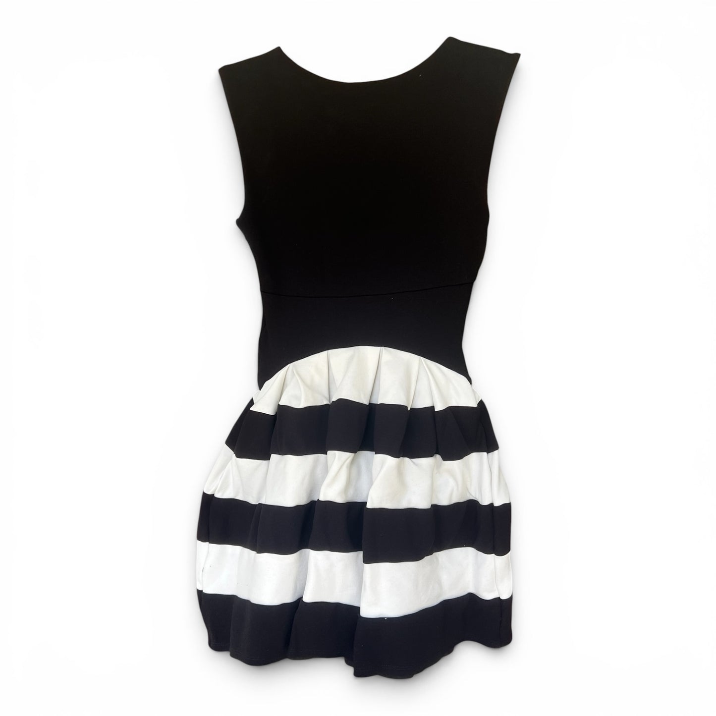 Eva Franco for Anthropologie Black & White Striped Mini Fit and Flare Dress, Size 0