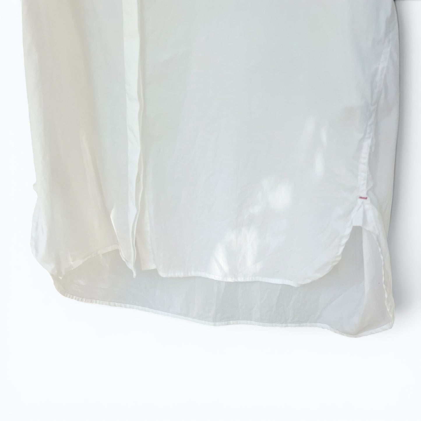 Pure DKNY White Tunic Button Up Vintage Blouse Top, Size Large