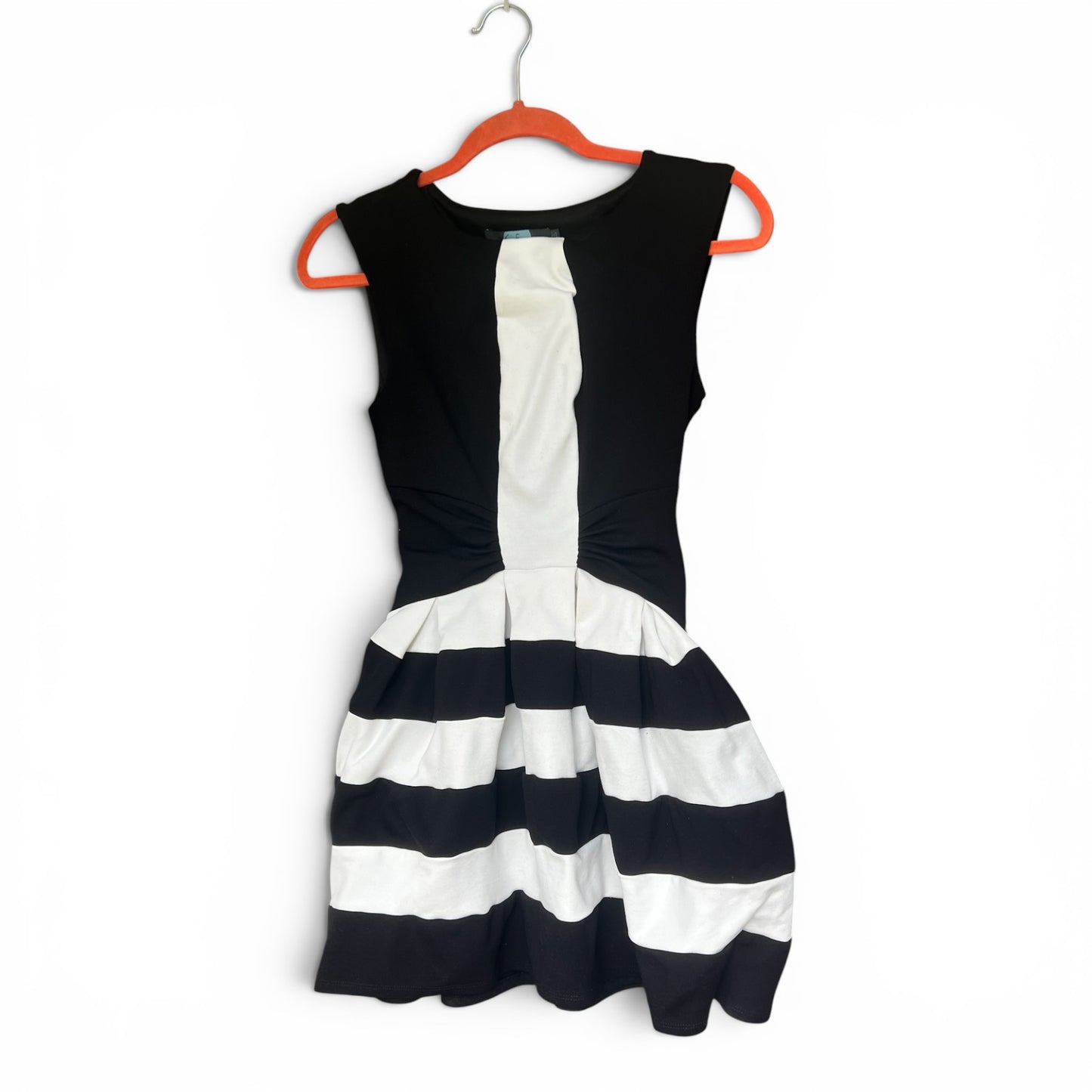 Eva Franco for Anthropologie Black & White Striped Mini Fit and Flare Dress, Size 0