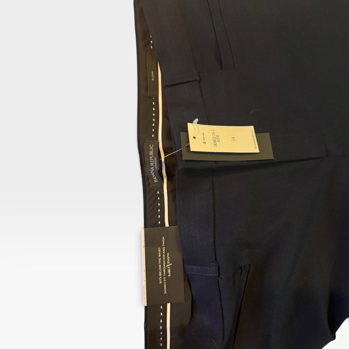 NWT Banana Republic Navy Blue Sloan Pants, Dress Trousers, Size 14