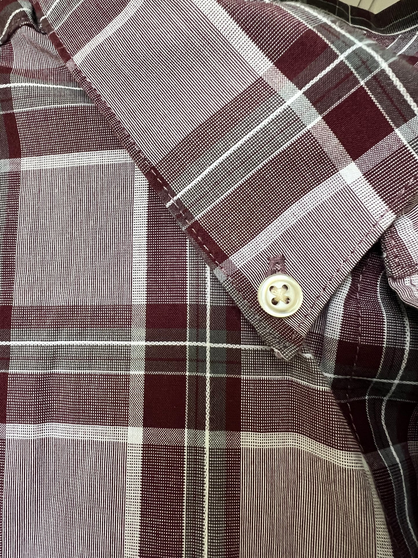 Van Heusen Men’s Casual Button-Down Plaid Dress Shirt, Size M