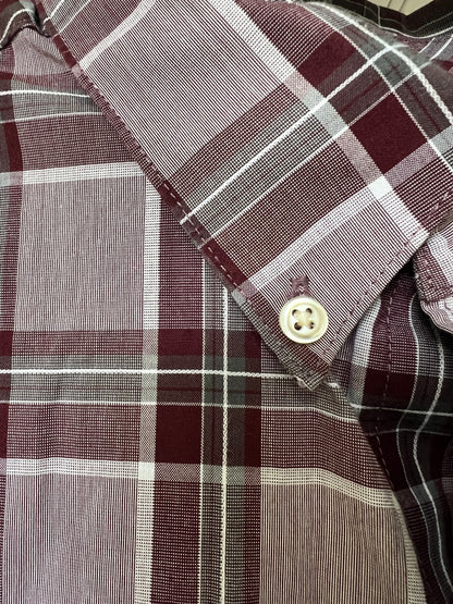 Van Heusen Men’s Casual Button-Down Plaid Dress Shirt, Size M