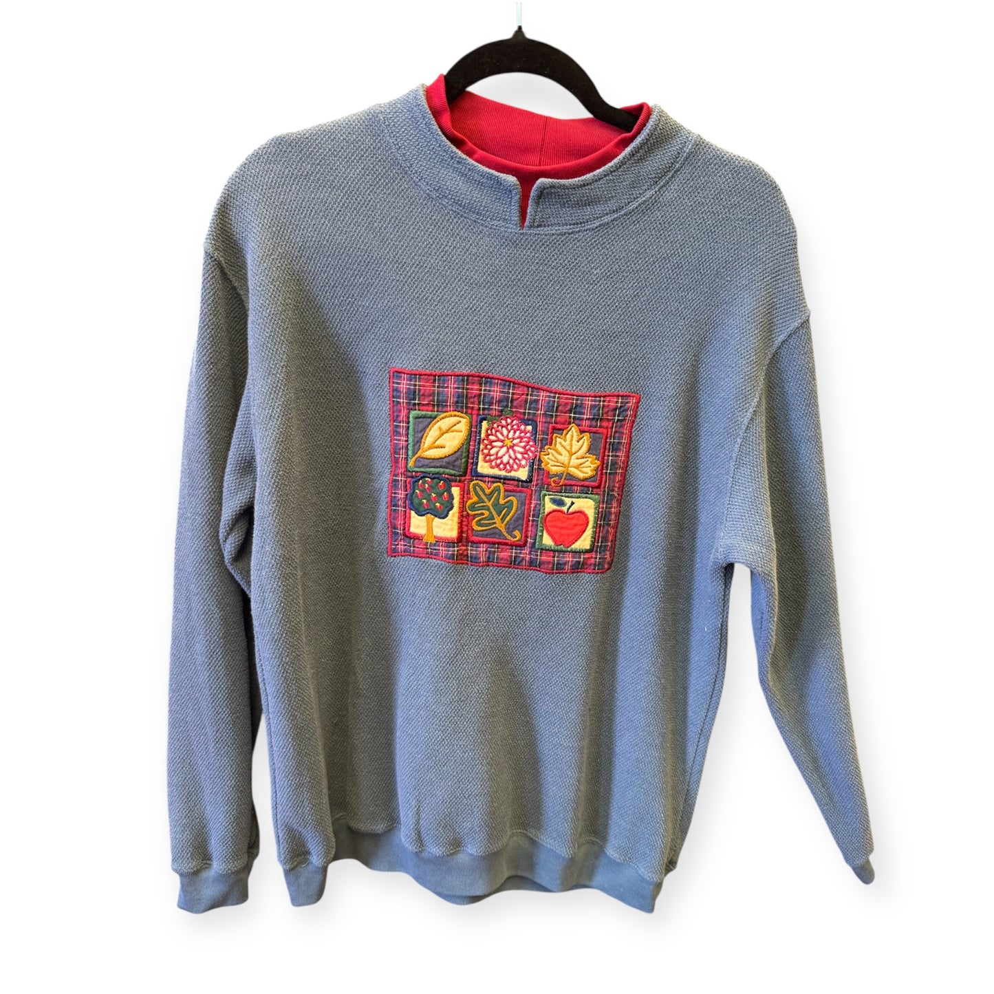 Blue Autumnal Vintage Granny Sweater, size L