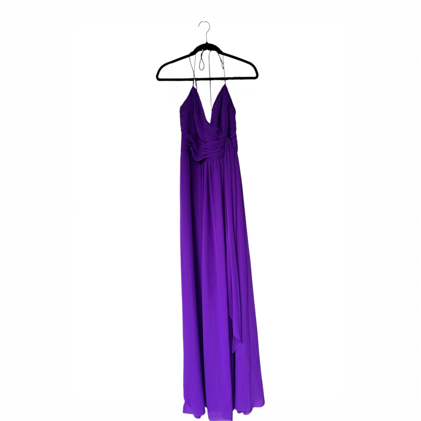 Ralph Lauren Evening Long Purple Halter Dress, Size 12