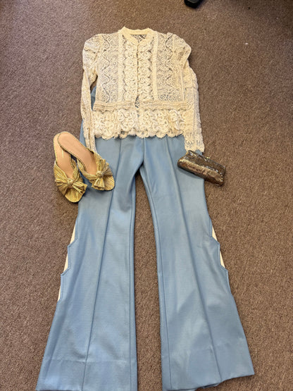 Blue 1970's Western Women’s Pants Suit - 2 piece