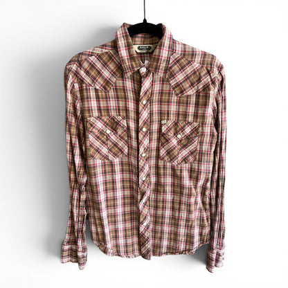 Salt Valley Western Vintage Pearl Snap Button Shirt, size s
