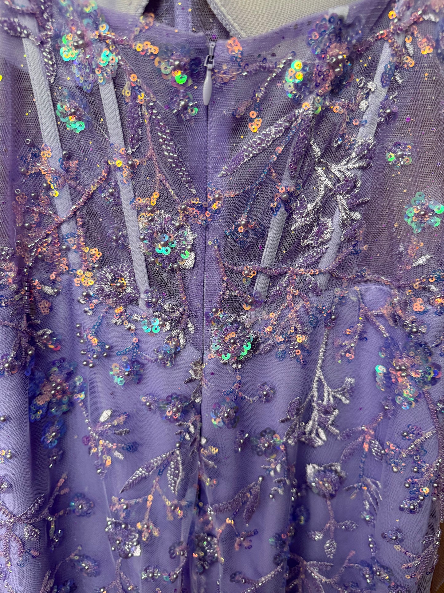 Lavender Beaded Floor-Length Gown, size 6