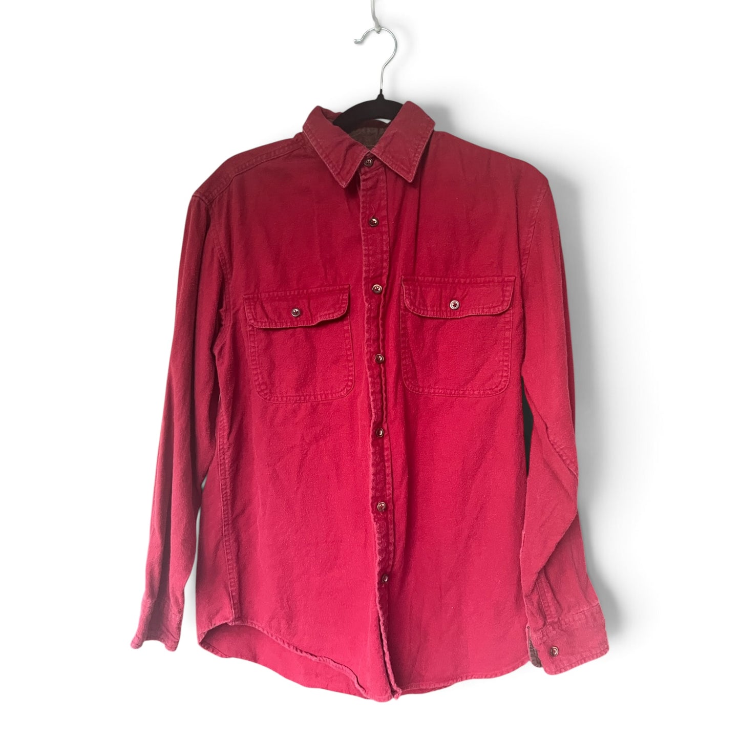 Vintage 90s Faded Glory 100% Cotton Men’s Work Shirt, Red, Size S