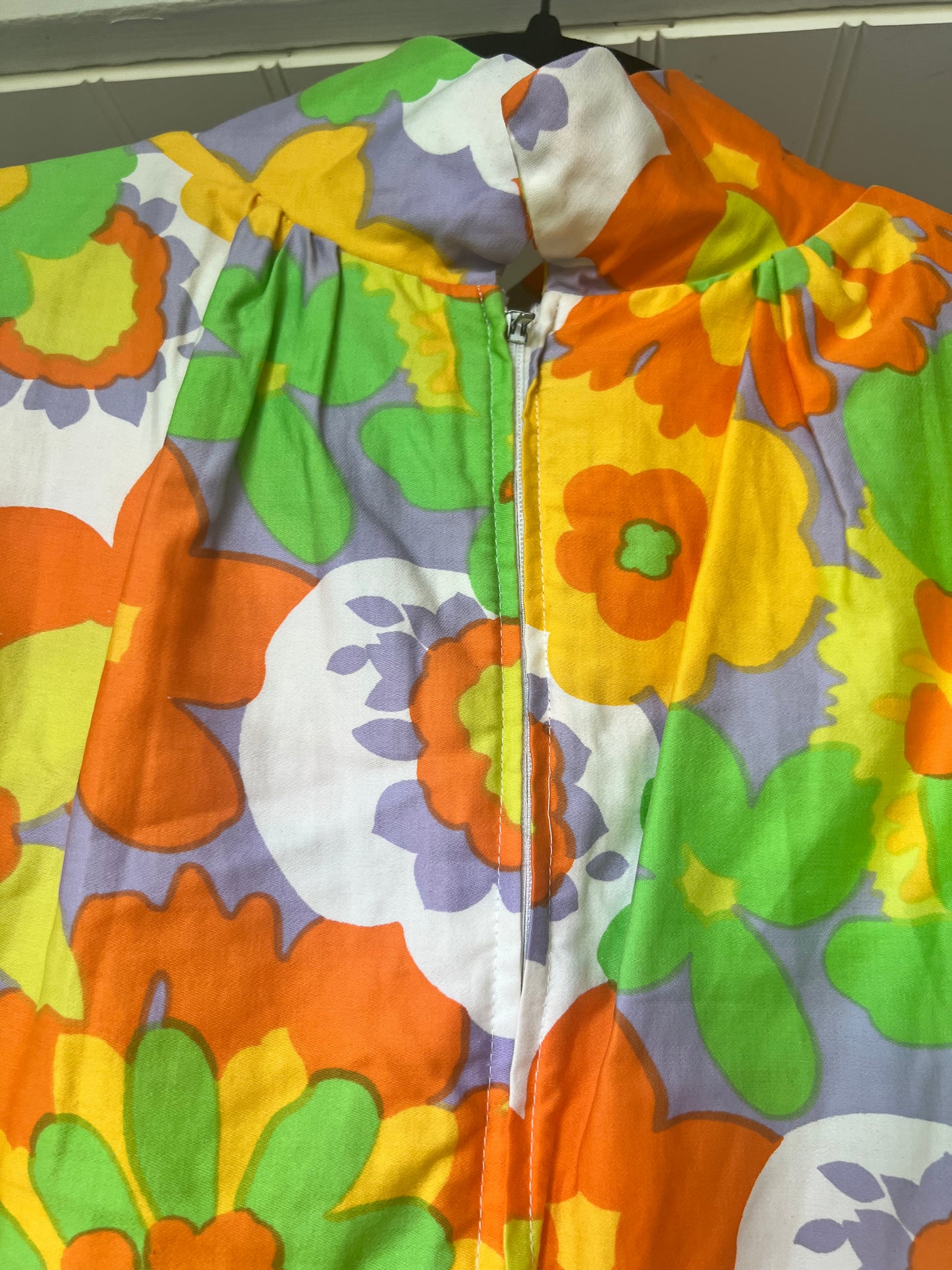 True Vintage 60s Bold Maximalist Floral Dress, Made in Japan, Mod Style, Size S