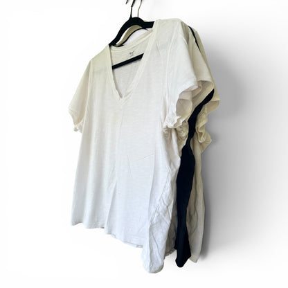 Bundle of 4 Madewell V-Neck T-shirts, Well-Loved, White & Black, XXL