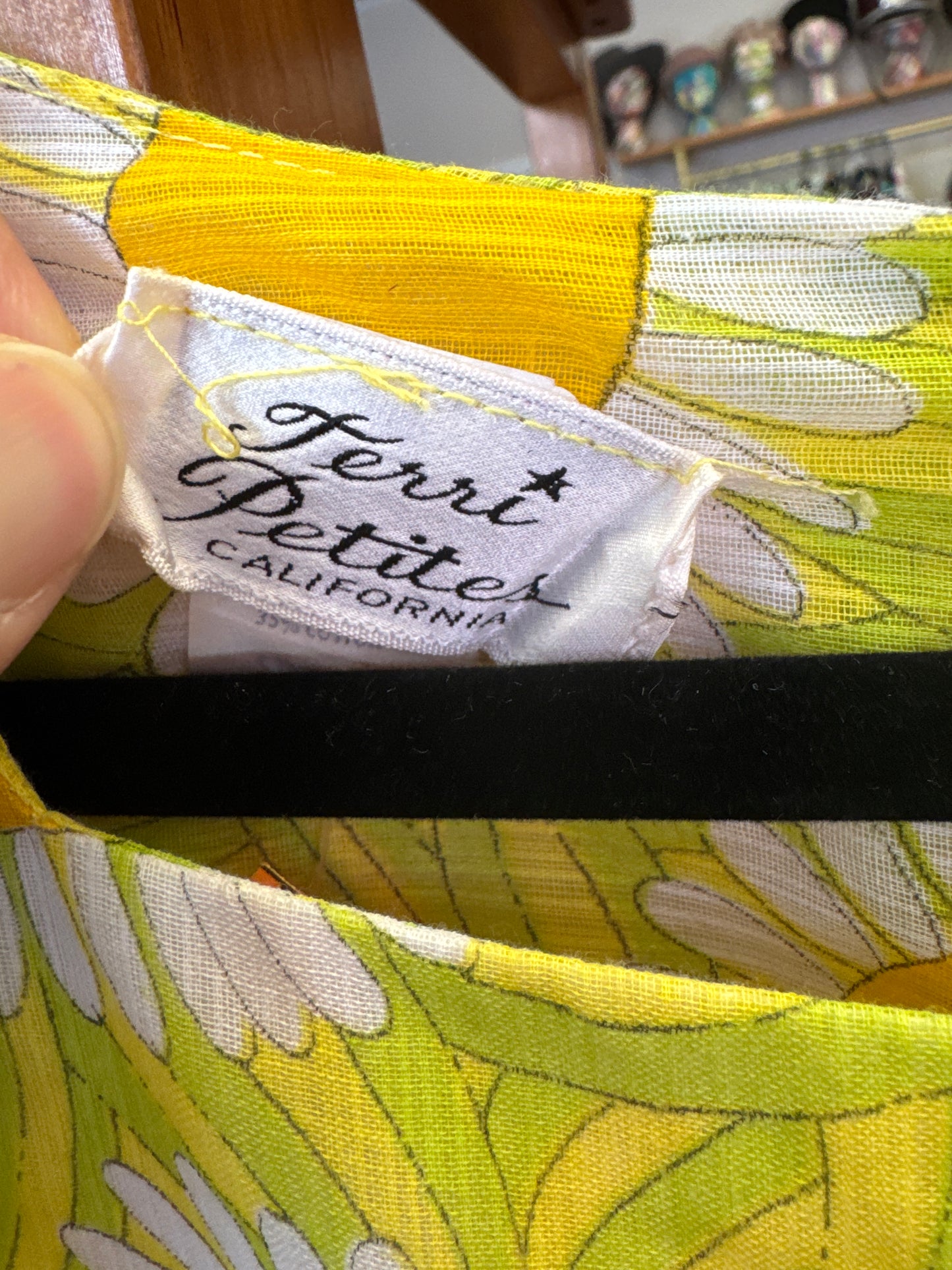 Vintage 1960's Sunflower Dress, size medium petite