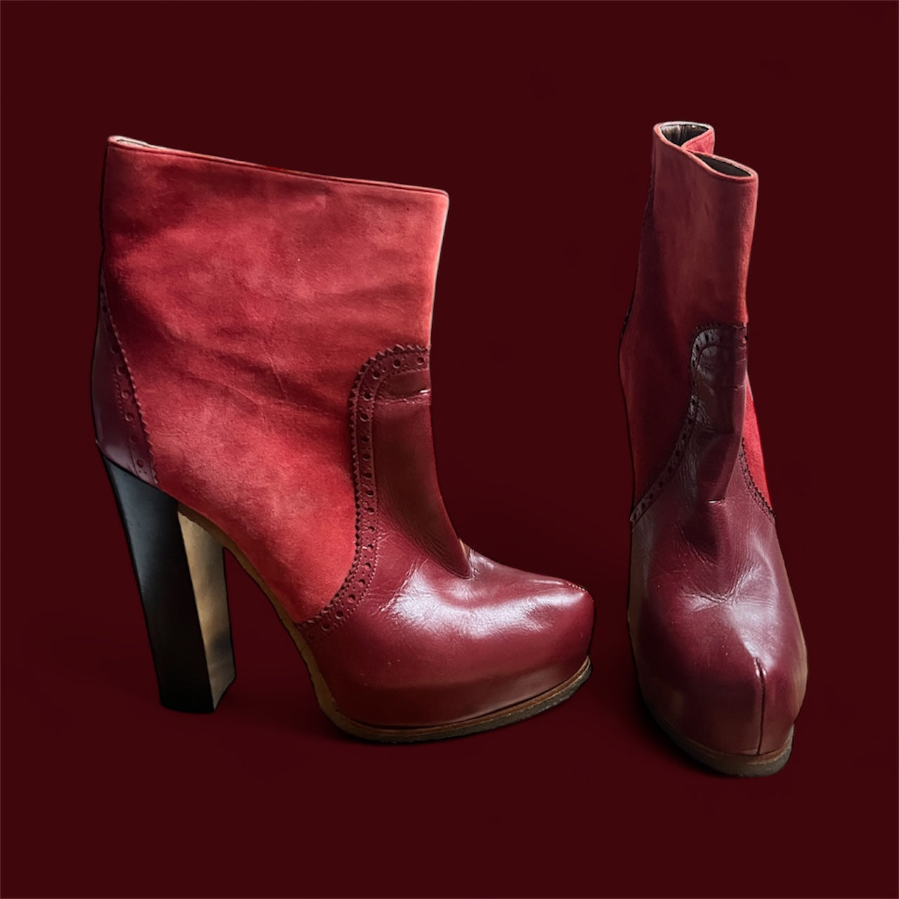 Barely Worn Jill Stuart High Heeled Red Boots, size 8.5