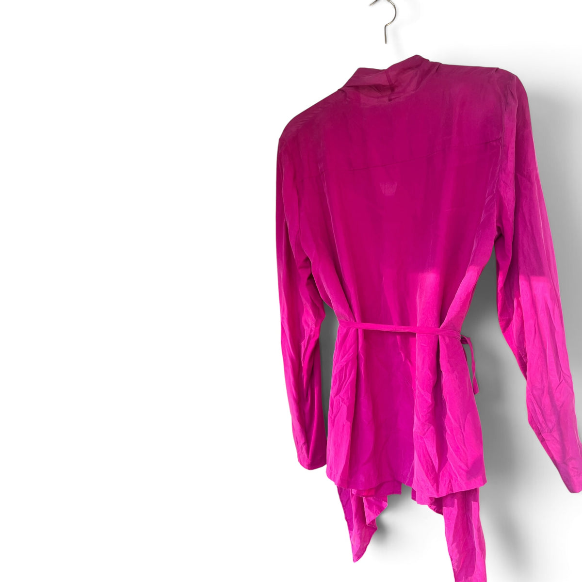 NWT Pure DKNY Magenta 100% Silk Blouse, Size L