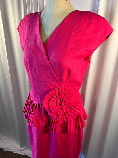 Vintage Albert Nipon Pink Pencil Dress, size 8