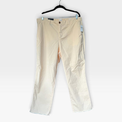 NWT Gap Girlfriend Chinos, Light Peach Color, Frayed Hem, Side Stripes, Size 16