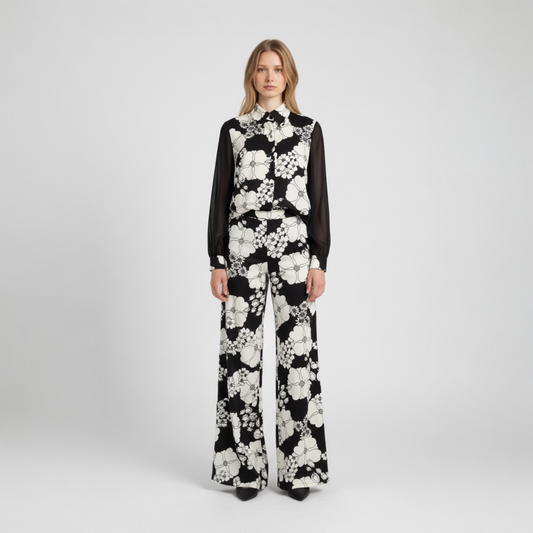 Vintage 3-Piece Set, Floral Matching 1970s Pants Suit, size small