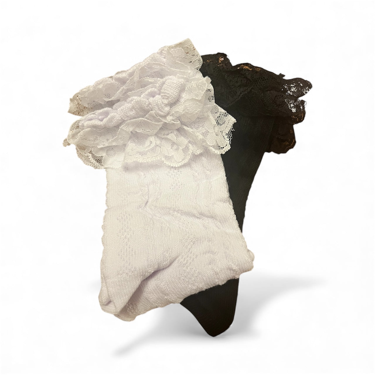 New Black or White Lace Ankle Socks from Dirty Work Vintage