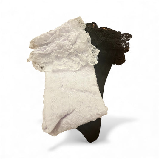New Black or White Lace Ankle Socks from Dirty Work Vintage