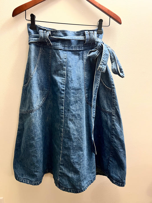 Vintage Denim Midi Skirt