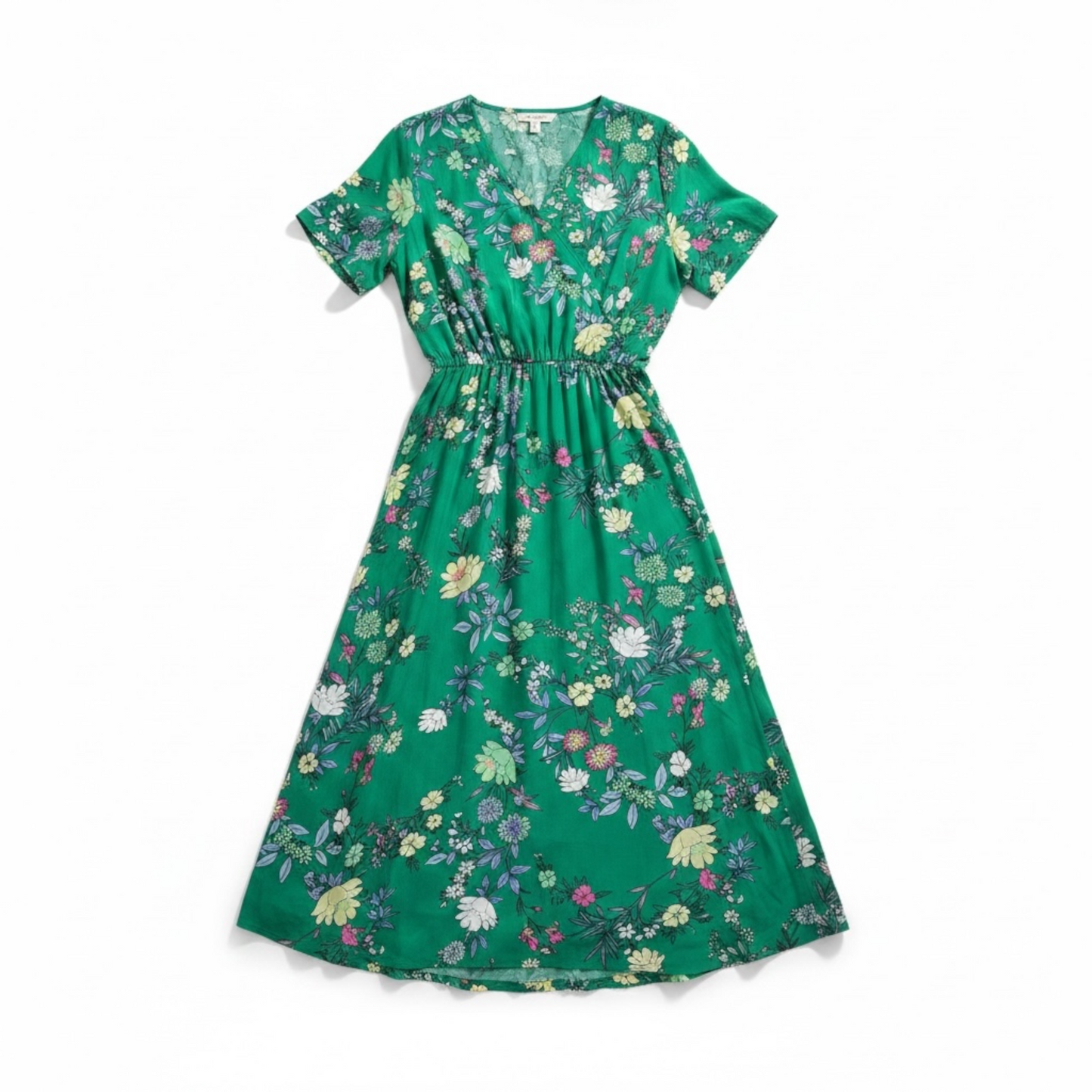 NWT Loft Green Floral Midi Dress, size 8