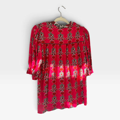 Bl^nk London, Anthropologie, Stephanie Top, Red Floral, Boho, Size S