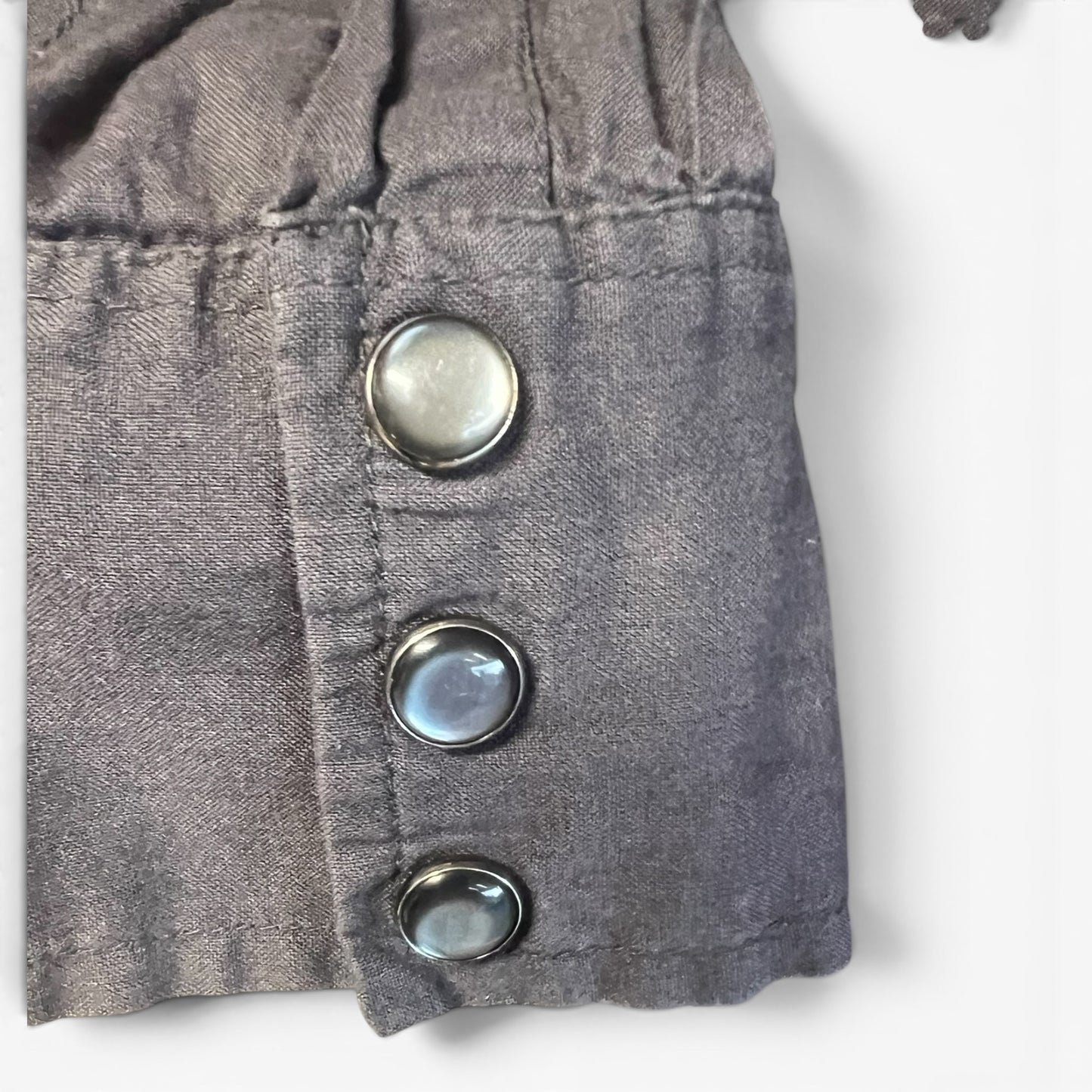 Sun Valley Western Vintage Grey Pearl Snap Shirt, size s