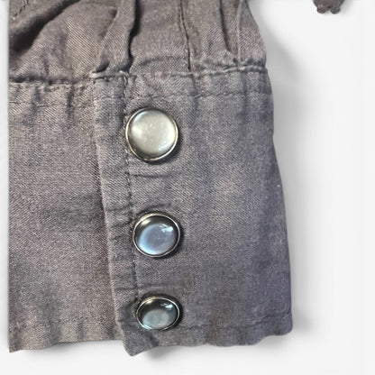 Sun Valley Western Vintage Grey Pearl Snap Shirt, size s
