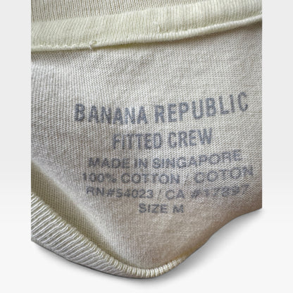 Banana Republic Pale Buttercream Yellow Fitted Crew T-Shirt, Size M