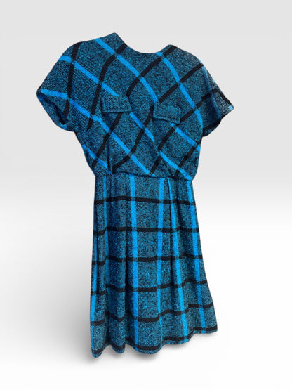 Vintage Mr Sherman of London, England 1950s Wool Plaid Dress, size m