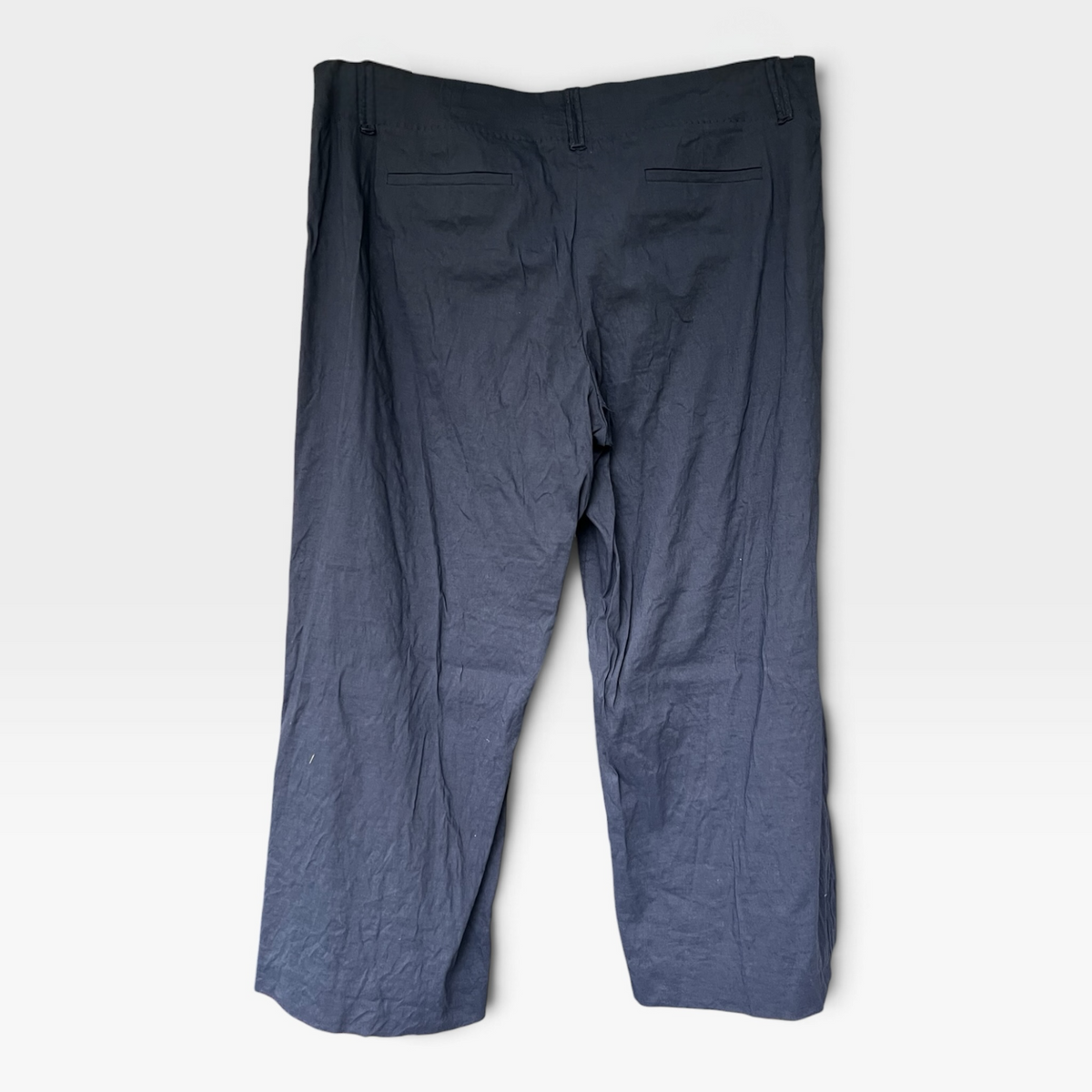 Elie Tahari Beautiful Navy Blue Cropped Dress Pants, Trousers, Size XL