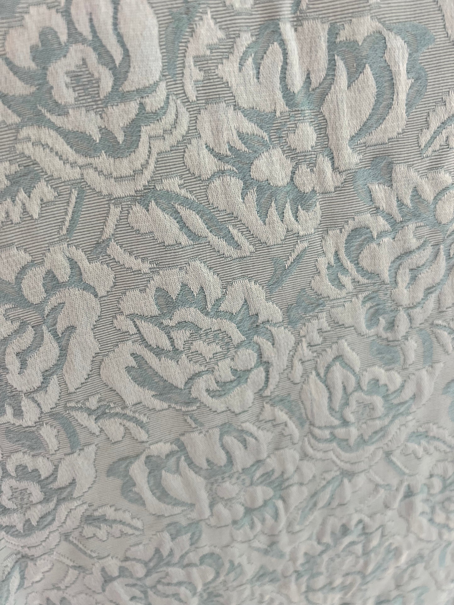 Vintage 1960s Pale Blue Floral Brocade Mini Shift Dress, Size S