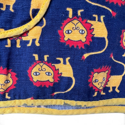 Vintage 70s Kid’s Lion Print Art Smock, Apron, 100% Cotton, Size Small