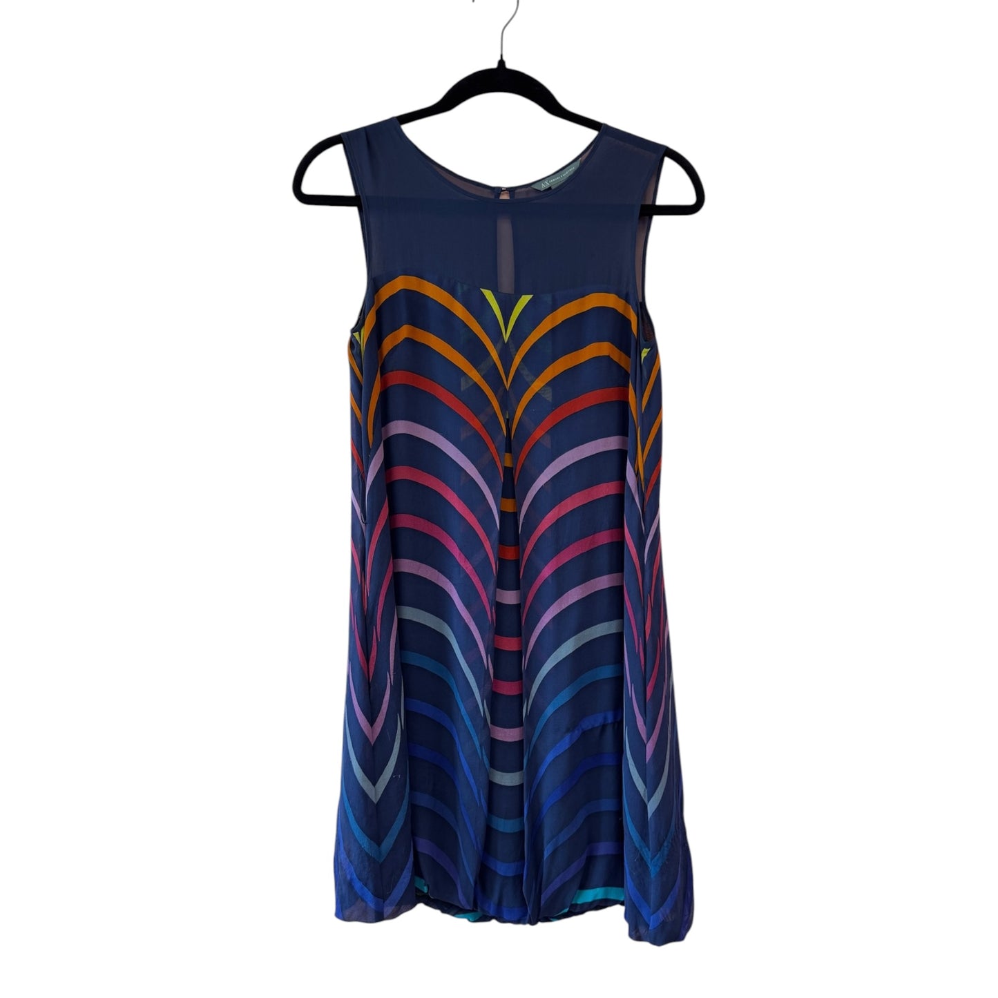 Armani Exchange Navy Blue and Rainbow Tank Mini Dress, size p0