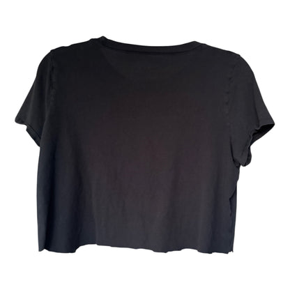 Madewell Black Cut-Off Crop Top T-Shirt, Size M