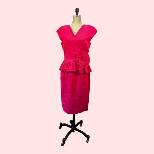 Vintage Albert Nipon Pink Pencil Dress, size 8