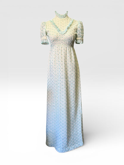 Eyelet Vintage 70’s Maxi-Length Prairie Dress, size s