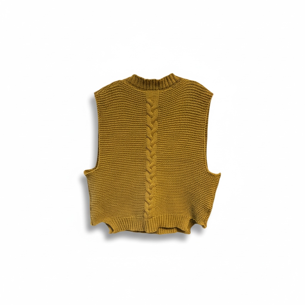 Anthropologie Sweater Vest in Mustard/Brown, one size