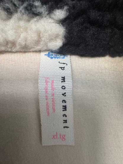 Free People Movement Fleece Black & White Checkered Jacket, Size XL