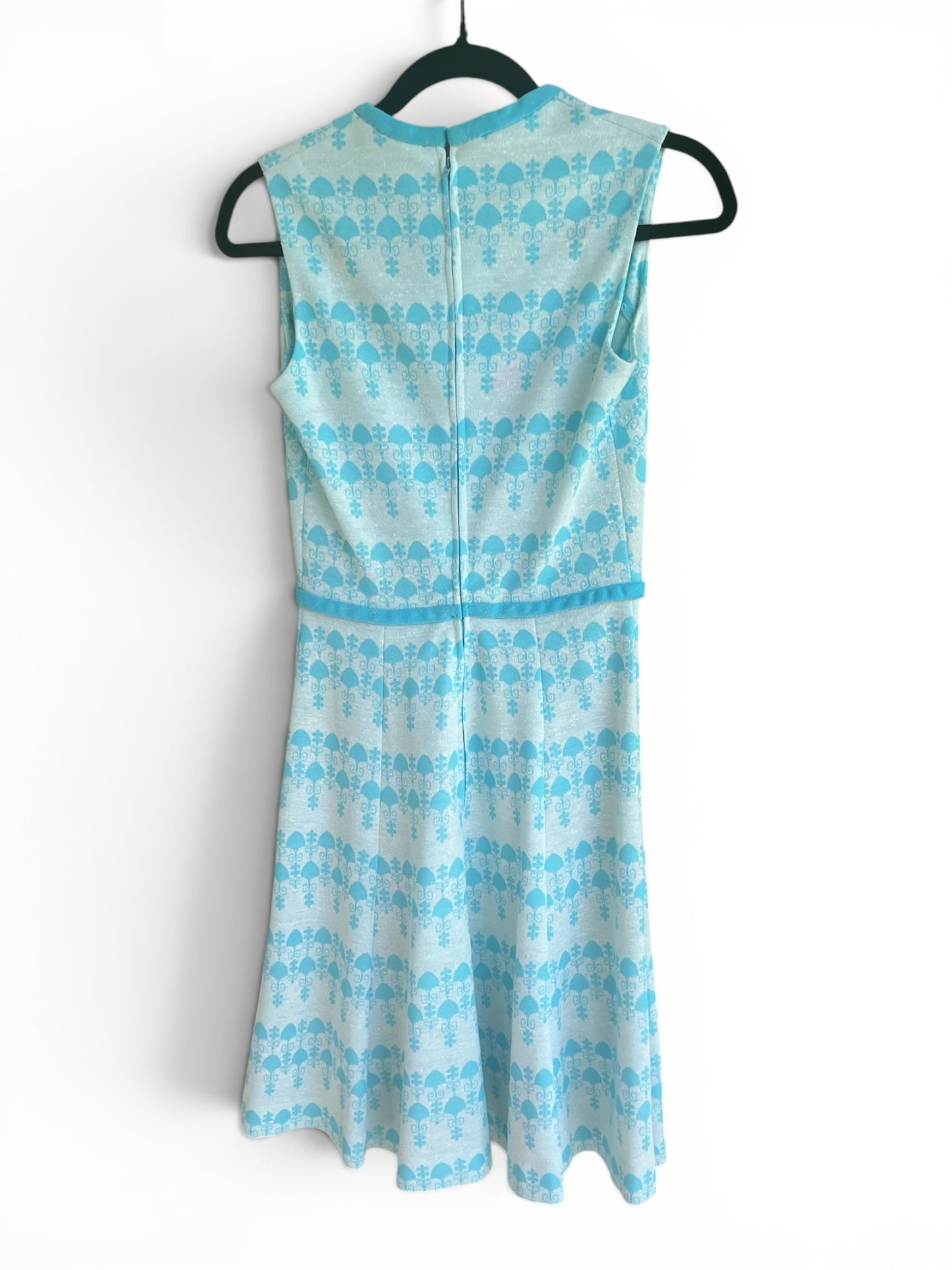 Vintage Kay Windsor Aqua Wrap-Style A-Line Dress, Size XS