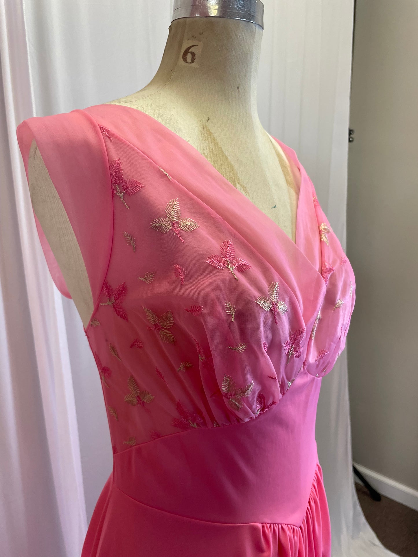 Vintage Long Pink Night Dress