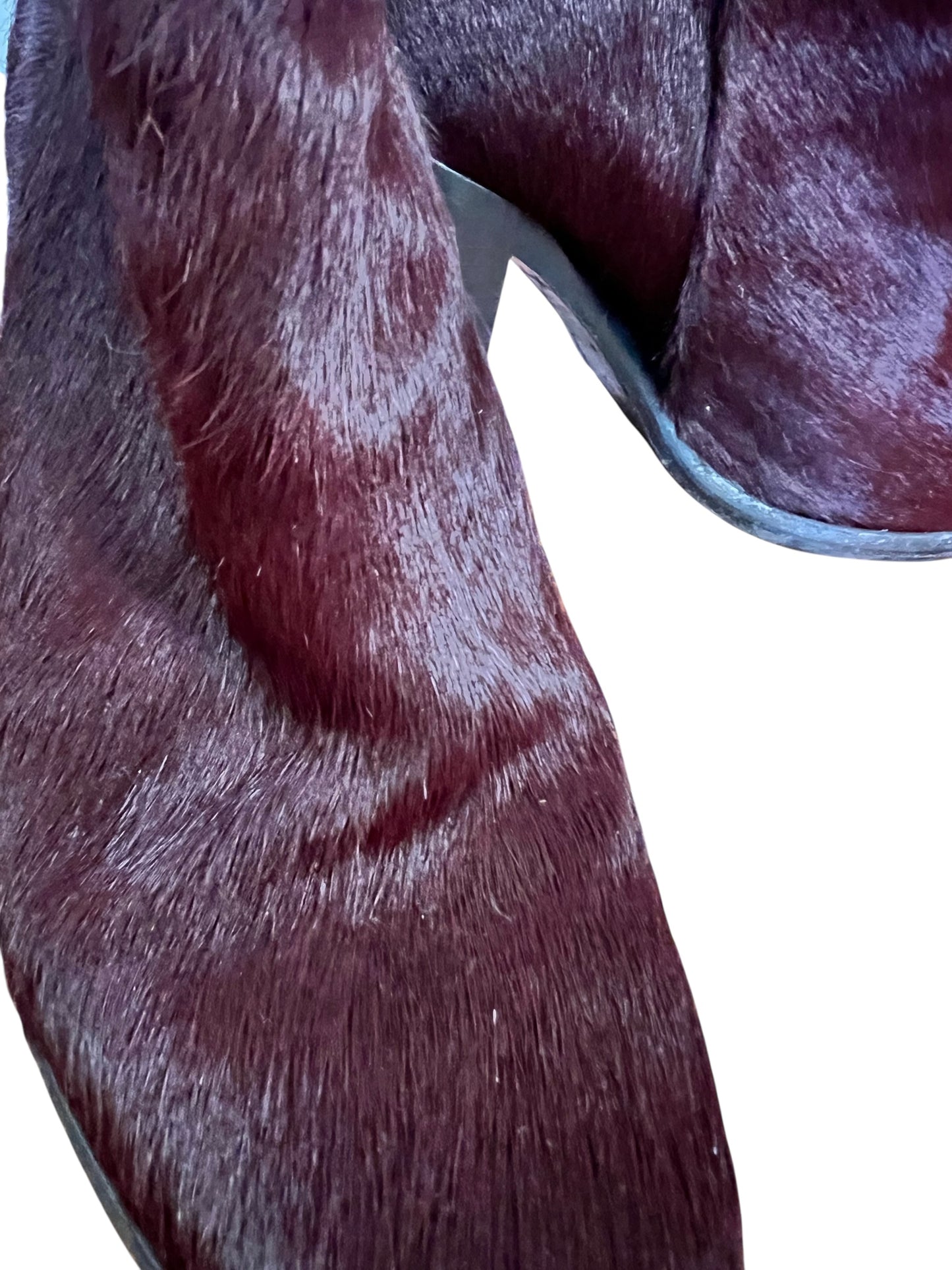 AllSaints Burgundy Pony Hair Ankle Boots size 37