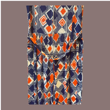 Vintage 60’s Mod Print Wide Leg Jumpsuit, size m