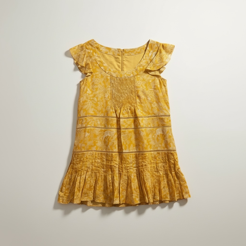 Saloni Yellow Floral Mini Dress, size 0