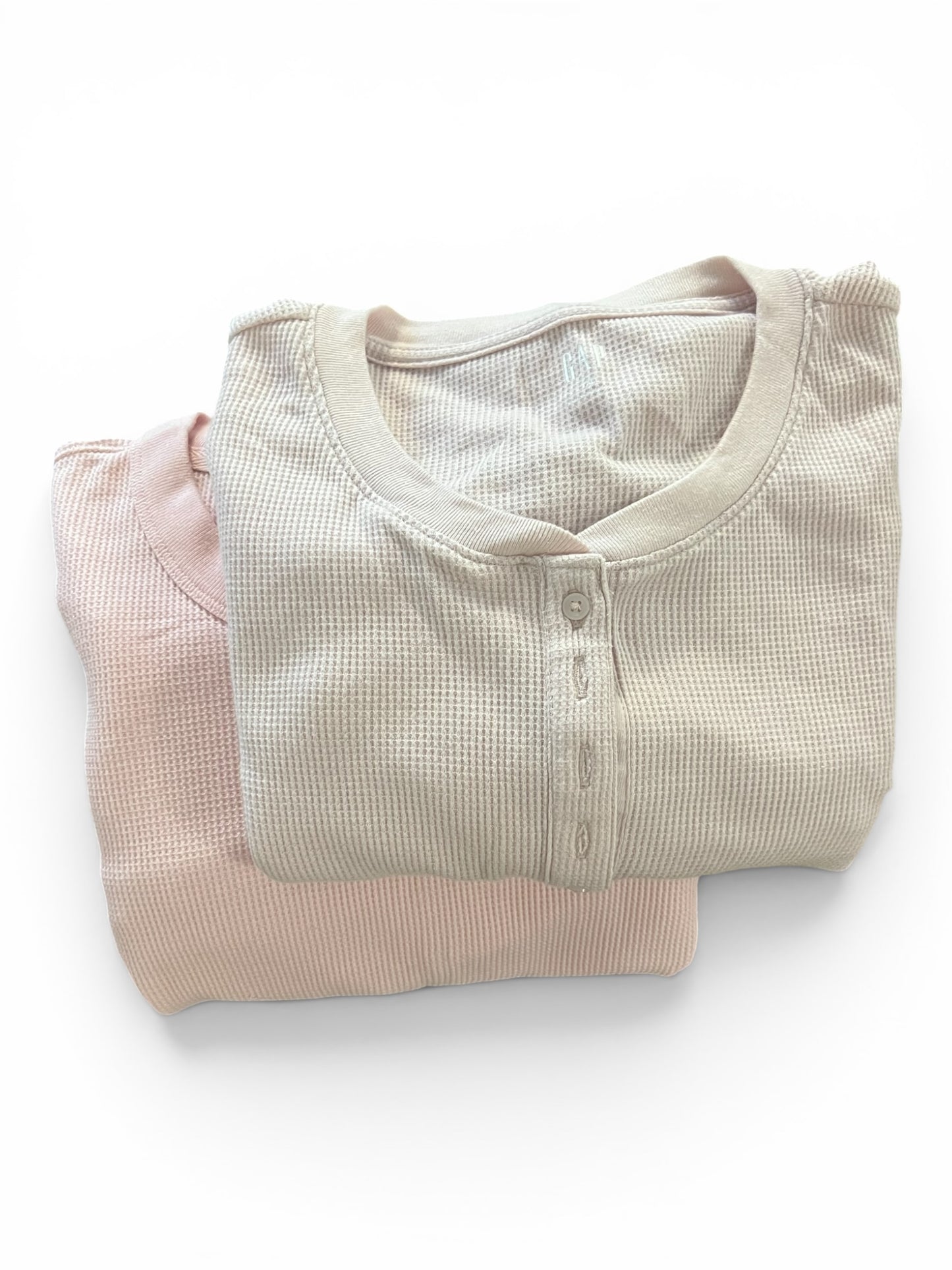 Two Gap Pink Waffle Thermal Shirts, Size L Tall