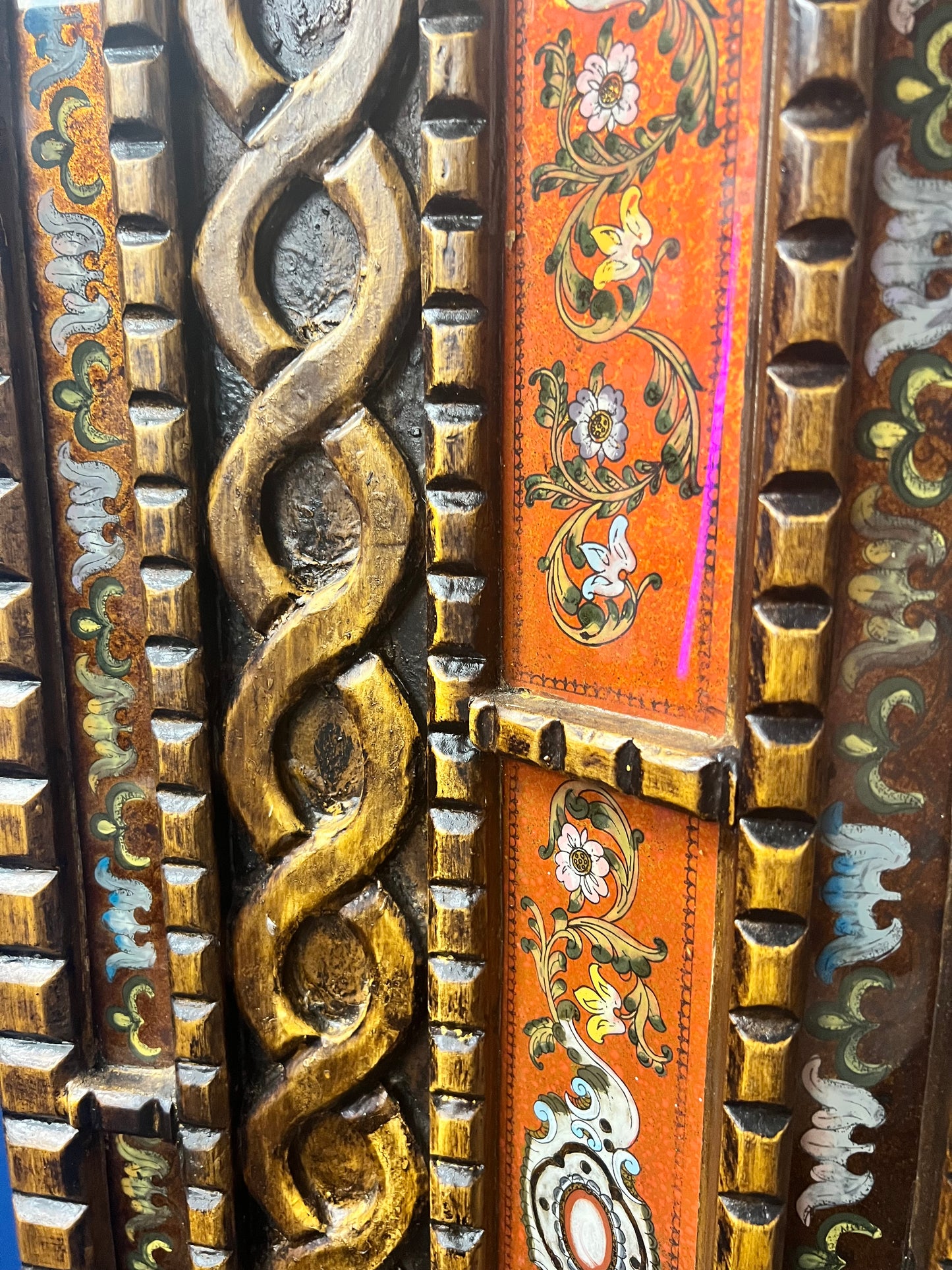 Vintage Ornate Statement Carved Wood Oversized Mirror