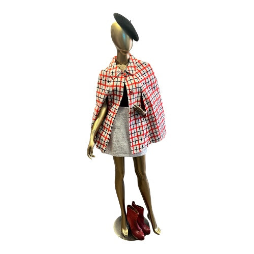 Red Plaid Vintage Cape