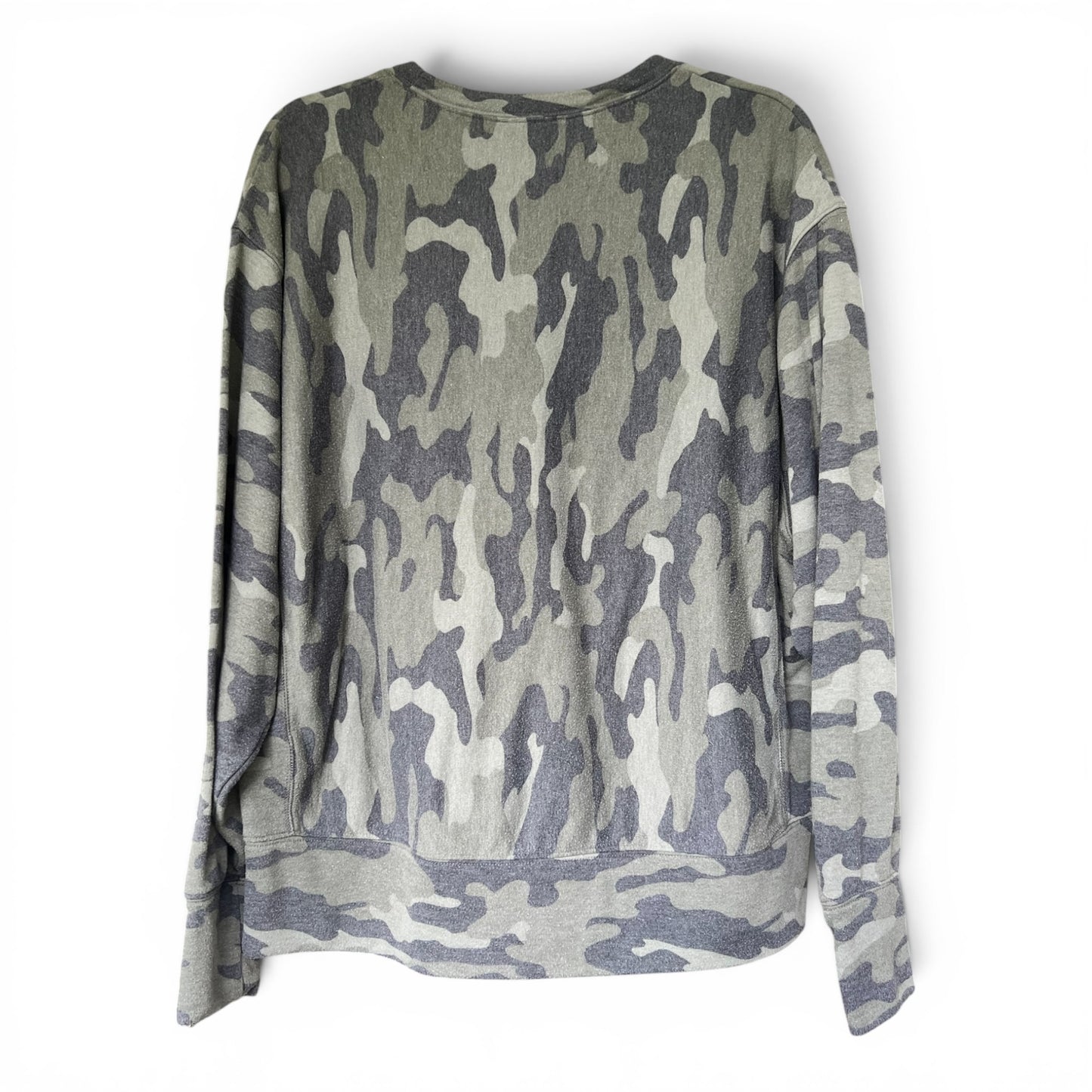 Express Camo Sweater Oversized Comfy Sweatshirt Green Camouflage, Size M