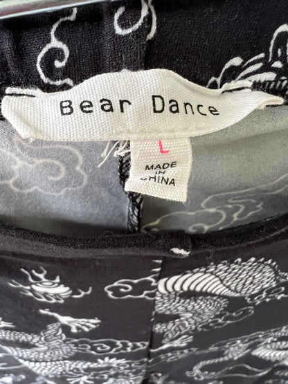 Dragon Print Flare Leg Pants, Flare Leggings, Bear Dance Brand, Size Large